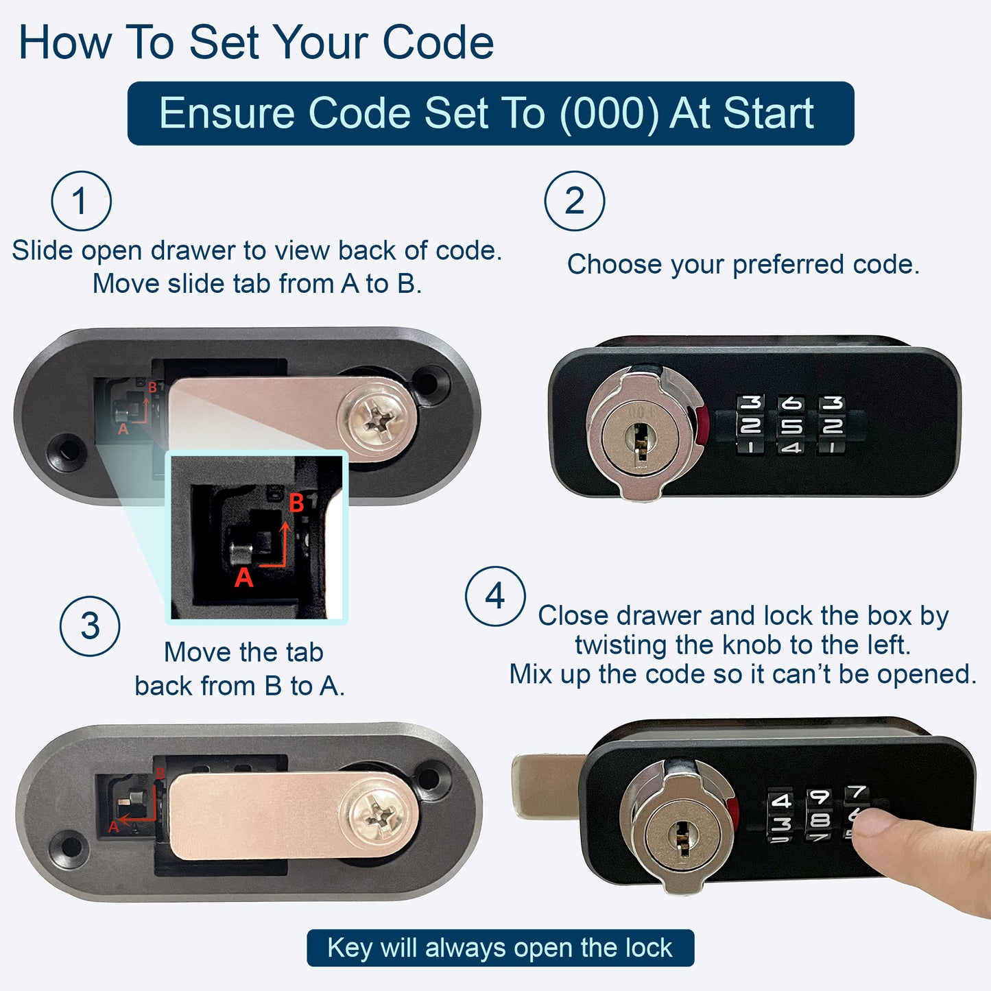 Combination and Key Lock Box